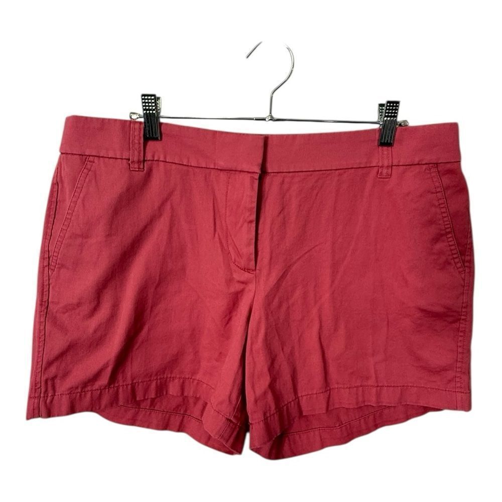 J. Crew Mid Rise Pockets Cotton Broken In Chino Shorts Size 14